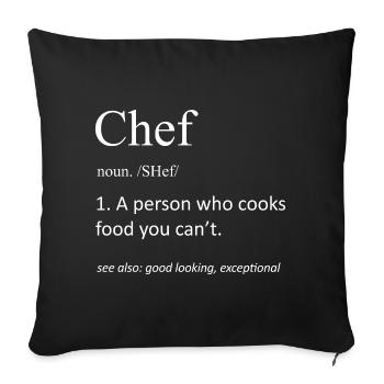 Définition du chef : Fille culinaire drôle Papa - Housse de coussin décorative 45 x 45 cm - noir - Devant