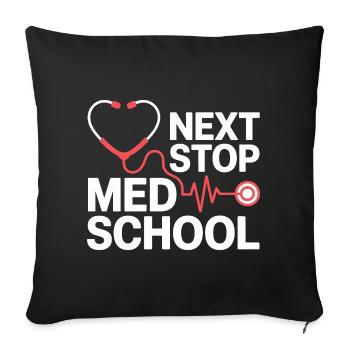 Med School Stethoscope Heart Tea - Sofa pillowcase 17,3'' x 17,3'' (45 x 45 cm) - black - Front
