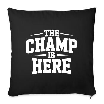 Le Champion est là - Housse de coussin décorative 45 x 45 cm - noir - Devant