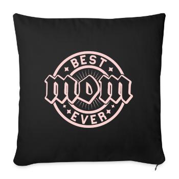 Pink Love Best Ever badge - Sofa pillowcase 17,3'' x 17,3'' (45 x 45 cm) - black - Front
