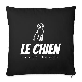 The dog knows everything - Sofa pillowcase 17,3'' x 17,3'' (45 x 45 cm) - black - Front