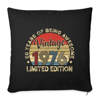 Vintage Vintage 1976 – 50th Anniversary - Sofa pillowcase 17,3'' x 17,3'' (45 x 45 cm) - black - Front