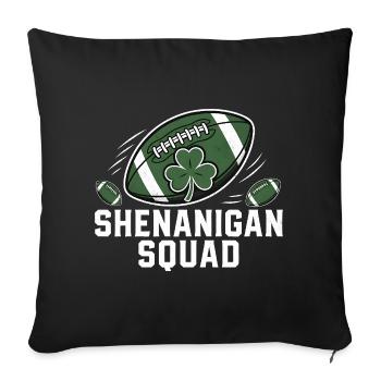 Équipe de Football Trèfle Style Vintage - Housse de coussin décorative 45 x 45 cm - noir - Devant