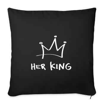 Her King – His Queen | Timeless Couple Statement - Sofa pillowcase 17,3'' x 17,3'' (45 x 45 cm) - black - Front