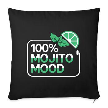 100% Mojito Mood Summer Cocktail Party Lime Mint - Sofa pillowcase 17,3'' x 17,3'' (45 x 45 cm) - black - Front