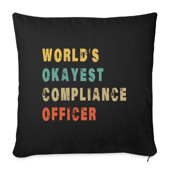 Responsable conformité le plus compétent du monde - Housse de coussin décorative 45 x 45 cm - noir - Devant