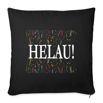 HELAU ! T-shirt de carnaval avec confettis – Funny Fa - Housse de coussin décorative 45 x 45 cm - noir - Devant