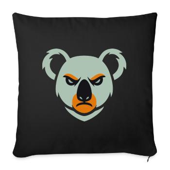 Wütender Koala Blick - Sofakissenbezug 45 x 45 cm - Schwarz - Vorne