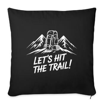 Aventure en sentier : randonnée en montagne - Housse de coussin décorative 45 x 45 cm - noir - Devant
