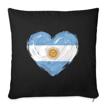 Football Football du Drapeau Argentine - Housse de coussin décorative 45 x 45 cm - noir - Devant