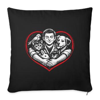 Vétérinaire Vétérinaire - Housse de coussin décorative 45 x 45 cm - noir - Devant