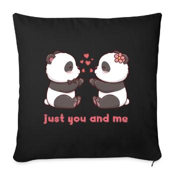 Juste toi et moi - Housse de coussin décorative 45 x 45 cm - noir - Devant