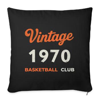Vintage 1970 – Basketball Club Retro Birth Year - Sofa pillowcase 17,3'' x 17,3'' (45 x 45 cm) - black - Front