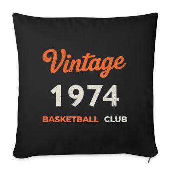 Vintage 1974 – Basketball Club Retro Birth Year - Sofa pillowcase 17,3'' x 17,3'' (45 x 45 cm) - black - Front