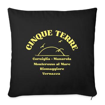 Cinque Terre Coastal Crest - Sofa pillowcase 17,3'' x 17,3'' (45 x 45 cm) - black - Front