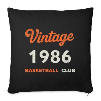 Vintage 1986 – Basketball Club Retro Birth Year - Sofa pillowcase 17,3'' x 17,3'' (45 x 45 cm) - black - Front