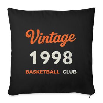 Vintage 1998 – Basketball Club Retro Birth Year - Sofa pillowcase 17,3'' x 17,3'' (45 x 45 cm) - black - Front