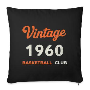 Vintage 1960 – Basketball Club Retro Birth Year - Sofa pillowcase 17,3'' x 17,3'' (45 x 45 cm) - black - Front
