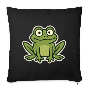 Grenouille - Housse de coussin décorative 45 x 45 cm - noir - Devant