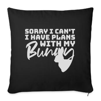 Sorry I Can't I Have Plans With My Bunny Hase Logo - Sofa pillowcase 17,3'' x 17,3'' (45 x 45 cm) - black - Front