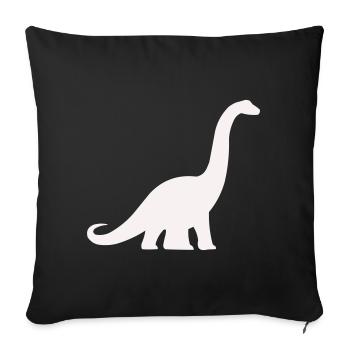 Long neck dino silhouette - Sofa pillowcase 17,3'' x 17,3'' (45 x 45 cm) - black - Front