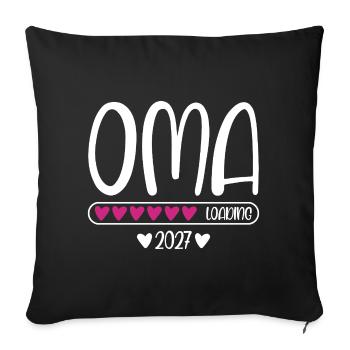 Grandma 2027 loading heart loading bar - Sofa pillowcase 17,3'' x 17,3'' (45 x 45 cm) - black - Front