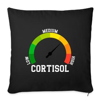 Low Cortisol Low Level Even - Sofa pillowcase 17,3'' x 17,3'' (45 x 45 cm) - black - Front