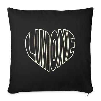 Limone sul Garda Typo Heart - Housse de coussin décorative 45 x 45 cm - noir - Devant