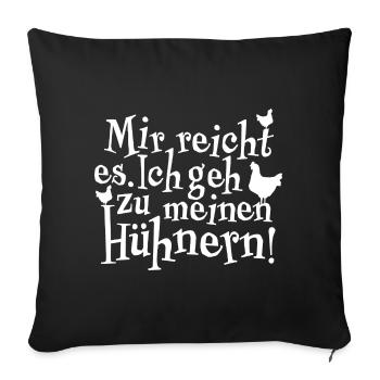 Chickens Fans - - Rooster - Chicks - Sofa pillowcase 17,3'' x 17,3'' (45 x 45 cm) - black - Front