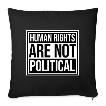 Human Rights Are Not Political Menschenrechte Logo - Sofa pillowcase 17,3'' x 17,3'' (45 x 45 cm) - black - Front