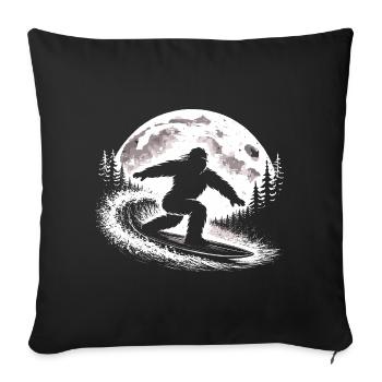 Bigfoot Surfer - Sofa pillowcase 17,3'' x 17,3'' (45 x 45 cm) - black - Front