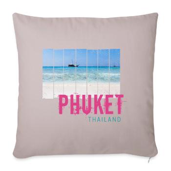 Phuket in Thailand Vintage Strand Urlaub Souvenir - Sofakissenbezug 45 x 45 cm - helles Taupe - Vorne