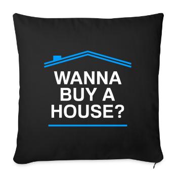 Acheter une maison ? Agent immobilier drôle - Housse de coussin décorative 45 x 45 cm - noir - Devant