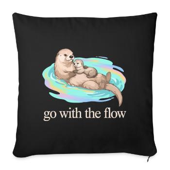 Go With The Flow Otter Duo - Sofa pillowcase 17,3'' x 17,3'' (45 x 45 cm) - black - Front