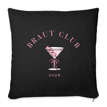 Club de la Mariée Martini Hearts 2026 - Housse de coussin décorative 45 x 45 cm - noir - Devant