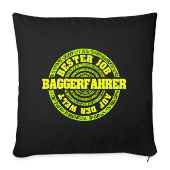 Beruf Baggerfahrer - Sofakissenbezug 45 x 45 cm - Schwarz - Vorne