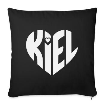 Kiel Heart Typography - Sofa pillowcase 17,3'' x 17,3'' (45 x 45 cm) - black - Front