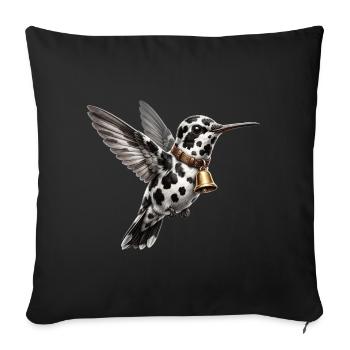 Funny Mixed Hummingbird Cow Pattern - Sofa pillowcase 17,3'' x 17,3'' (45 x 45 cm) - black - Front