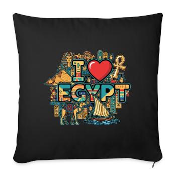 I Love Egypt Holidays - Sofa pillowcase 17,3'' x 17,3'' (45 x 45 cm) - black - Front