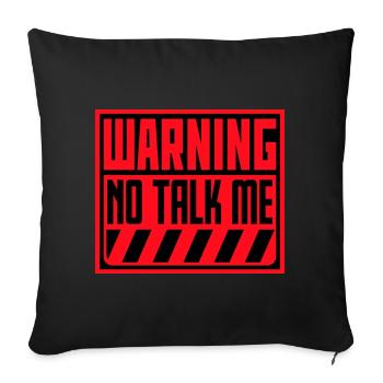 Pas de discours introverti antisocial drôle - Housse de coussin décorative 45 x 45 cm - noir - Devant