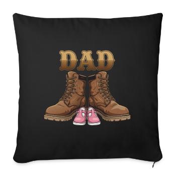 Papa d'une Fille : Le Plus Beau des Rôles - Housse de coussin décorative 45 x 45 cm - noir - Devant