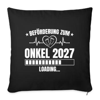 Onkel 2027 Loading – Beförderung zum Onkel - Sofakissenbezug 45 x 45 cm - Schwarz - Vorne