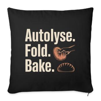 Autolyse Fold Bake Bread Art - Sofa pillowcase 17,3'' x 17,3'' (45 x 45 cm) - black - Front