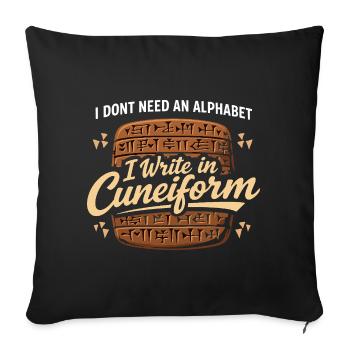 Ancient Mesopotamia, Sumerian - Sofa pillowcase 17,3'' x 17,3'' (45 x 45 cm) - black - Front