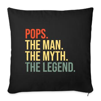 Pops The Man Myth Legend - Sofa pillowcase 17,3'' x 17,3'' (45 x 45 cm) - black - Front