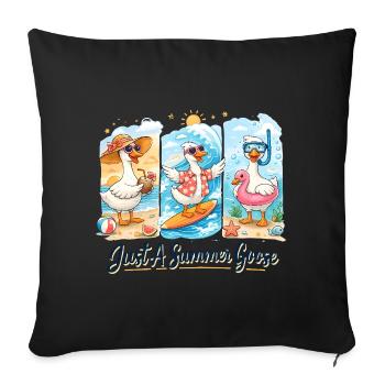 Summer Geese Trio Summer Vibe Vacation Beach - Sofa pillowcase 17,3'' x 17,3'' (45 x 45 cm) - black - Front