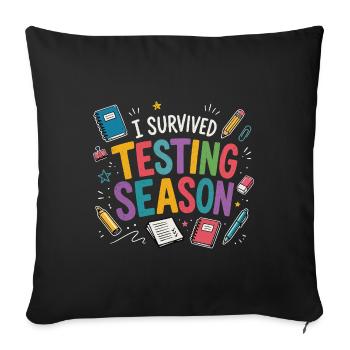 I survived the exam phase School Humor - Sofa pillowcase 17,3'' x 17,3'' (45 x 45 cm) - black - Front