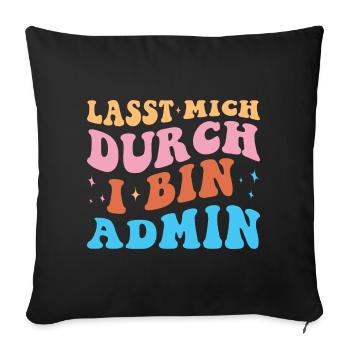 Laissez-moi passer par l’administration rétro technicien administratif - Housse de coussin décorative 45 x 45 cm - noir - Devant