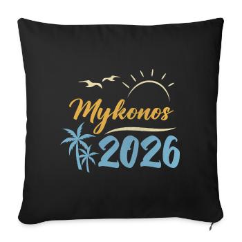 Mykonos 2026 - Sofa pillowcase 17,3'' x 17,3'' (45 x 45 cm) - black - Front