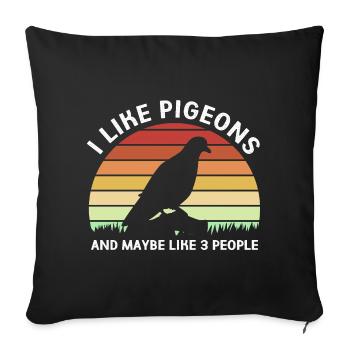 Pigeon pigeons - Sofa pillowcase 17,3'' x 17,3'' (45 x 45 cm) - black - Front